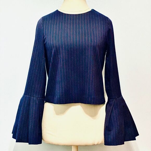 Zara | Striped Bell Sleeve Top - Picture 1 of 10